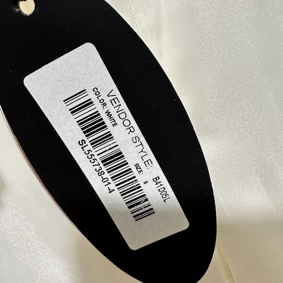 NWT Bariano Georgiana Gown Size 4 White Strapless 3D Flowers Avant Garde Dress - Picture 8 of 11